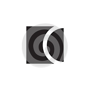 asbtract square letter C logo design vector photo