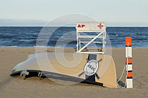 Asbury Park Beach Patrol Lifeguard Stand and Boat