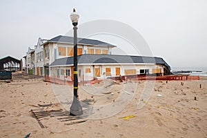 Asbury Park, NJ, USA - December 02, 2018 - Damage to boardwalk from Superstorm Sandy