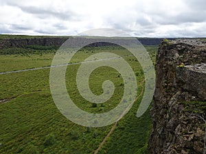 Asbyrgi Canyon is one of the few woods in Iceland photo