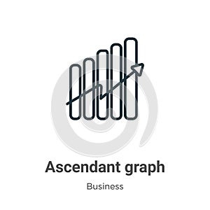 Ascendant graph outline vector icon. Thin line black ascendant graph icon, flat vector simple element illustration from editable photo