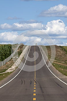 Ascending asphalt road