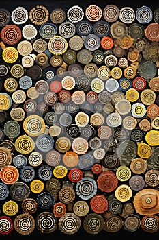 Ascending Circles: A Vibrant Dataset of Colorful Wood Piles, Pri photo