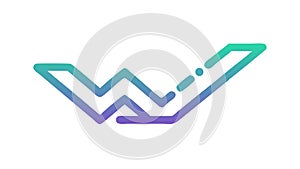Ascending Graph Chart Financial Growth Icon, vector design Generative AI