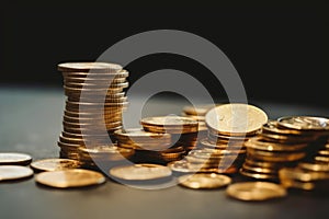 Ascending Pile of Coins Depicting Investment Growth and Financial Success