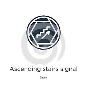 Ascending stairs signal icon vector. Trendy flat ascending stairs signal icon from signs collection isolated on white background.