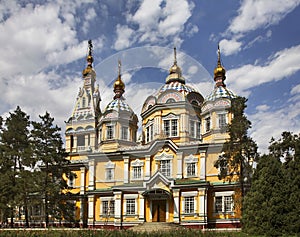 Ascension Cathedral (Zenkov Cathedral) in Almaty. Kazakhstan