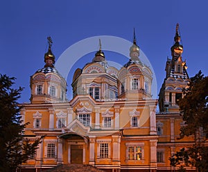 Ascension Cathedral (Zenkov Cathedral) in Almaty. Kazakhstan