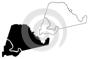 Ascension County, Louisiana U.S. county, United States of America, USA, U.S., US map vector illustration, scribble sketch