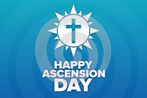 Ascension Day. Holiday concept. Template for background, banner, card, poster with text inscription. Vector EPS10