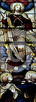 The Ascension of Jesus Christ in stained glass