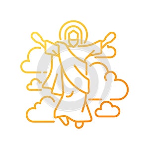 Ascension of Jesus gradient linear vector icon