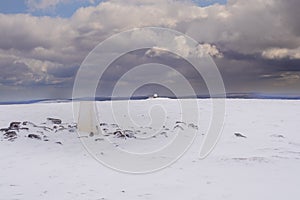 An ascent of Cross Fell on a cold snowy day in April