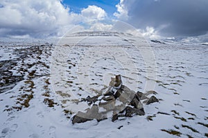 An ascent of Cross Fell on a cold snowy day in April