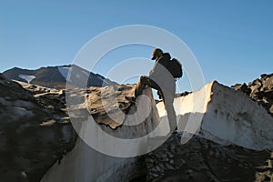 Ascent on peak of the mountain