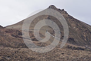 Ascent to the volcano of Bartolome Island in the Galapagos Islands archipelago - Ecuador