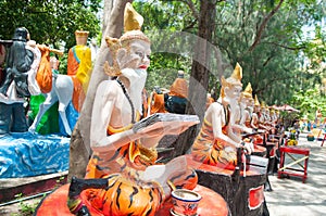 Ascetic statue at the temple, Thailand.