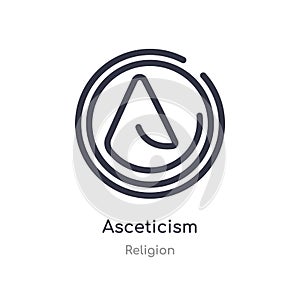 asceticism outline icon. isolated line vector illustration from religion collection. editable thin stroke asceticism icon on white