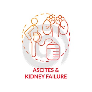 Ascites and kidney failure concept icon