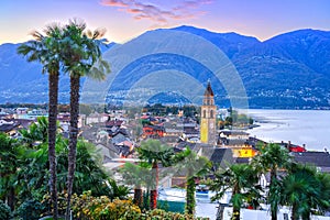 Ascona, Switzerland Townscape on the Shores of Lake Maggiore