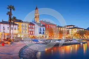 Ascona, Switzerland Townscape on the shores of Lake Maggiore photo