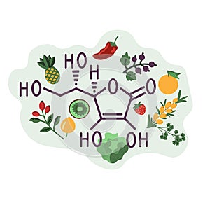 Ascorbic acid illustration