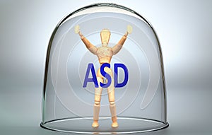 Asd can separate a person from the world and lock in an invisible isolation that limits and restrains - pictured as a human figure