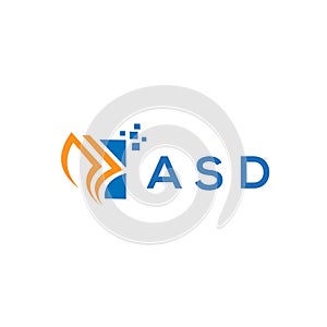 ASD credit repair accounting logo design on white background. ASD creative initials Growth graph letter logo concept. ASD business