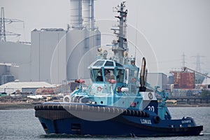 ASD Fire Fighting Tug Lomax Sailing on Southampton Water