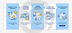 ASD therapy approaches onboarding vector template