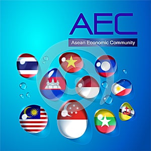 Asean aec flags 10 counties