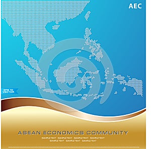 Asean Map dotted style illustration, for background