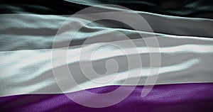 Asexual symbol flag background. 3D illustration