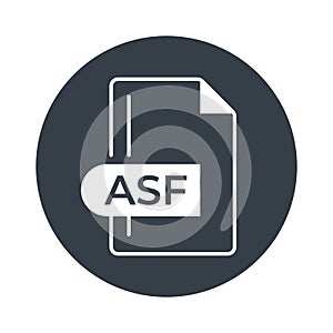 ASF File Format Icon. ASF extension filled icon