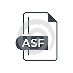 ASF File Format Icon. ASF extension filled icon