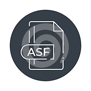 ASF File Format Icon. ASF extension filled icon