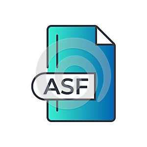 ASF File Format Icon. ASF extension gradiant icon