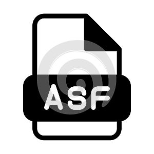 Asf file format video icons. web files label icon. Vector illustration