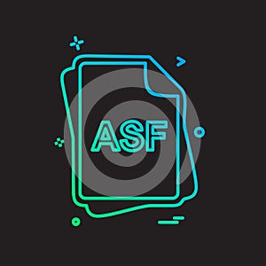 ASF file type icon design vector