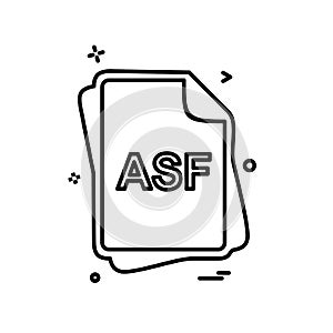 ASF file type icon design vector