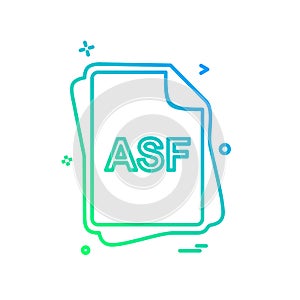 ASF file type icon design vector