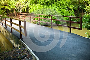 Asfalt road bridge pathway