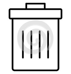 Ash bin, dustbin Isolated Vector Icon can be easily modified or edit