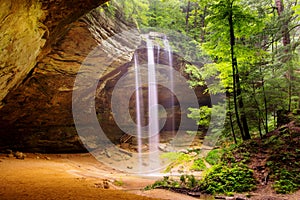 Ash Cave in Spring with Waterfall