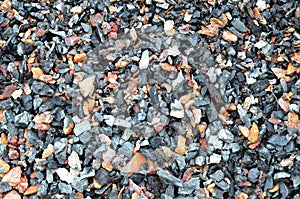 The ash is mixed with coal as a background. photo