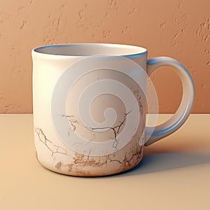 Elegant White Ceramic Mug With Unique Crackled Design photo