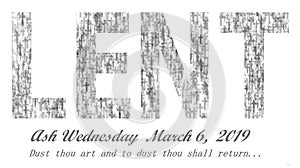 2019 ash wednesday date icon