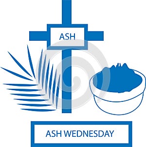 Ash Wednesday icon, Ash Wednesday celebration blue vector icon photo