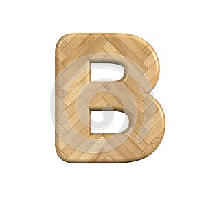 Ash wood letter B - Capital 3d wooden font - suitable for Decoration, ecology or design related subjects