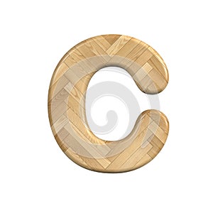 Ash wood letter C - Capital 3d wooden font - suitable for Decoration, ecology or design related subjects